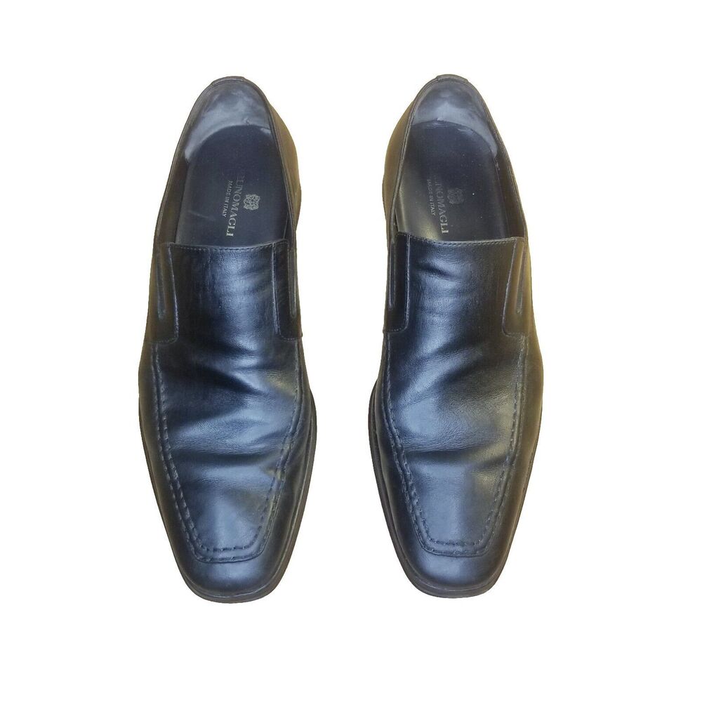 Bruno Magli Raging Loafers Men's Size 10? Black Leather Made In Italy